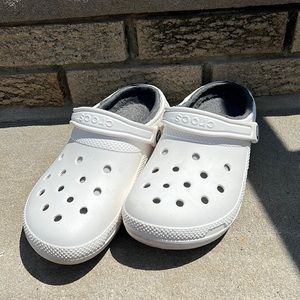 White fur-lined Cros